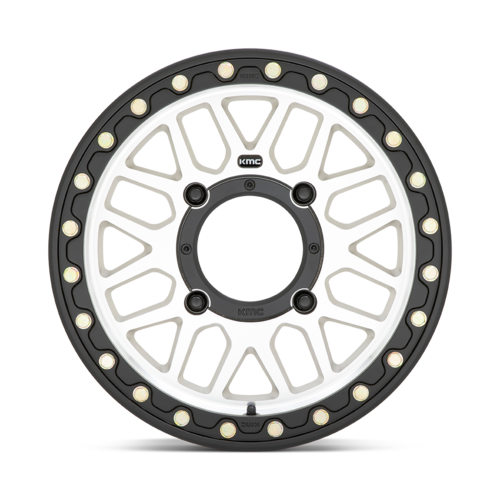 KMC Powersports KS235 Grenade UTV Beadlock Wheel – 15x7 Inches, Machined Finish, 4x137 Bolt Pattern