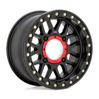 KMC Powersports KS235 Grenade UTV Beadlock Wheel 15x7 Satin Black with 4x137 Bolt Pattern and 112.10mm Center Bore