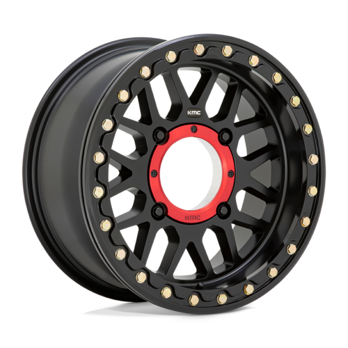 KMC Powersports KS235 Grenade UTV Beadlock Wheel 15x7 Satin Black with 4x137 Bolt Pattern and 112.10mm Center Bore