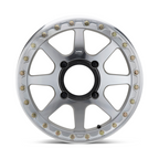 KMC Powersports ADDICT 2 UTV Beadlock Wheel 15x6 inches, 4x137 Bolt Pattern, Machined Finish with 38mm Offset