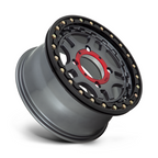 KMC Powersports KS240 Recon UTV Beadlock Wheel 15x7 - 4x137 Bolt Pattern, Gunmetal with Gloss Black Ring, +38 Offset