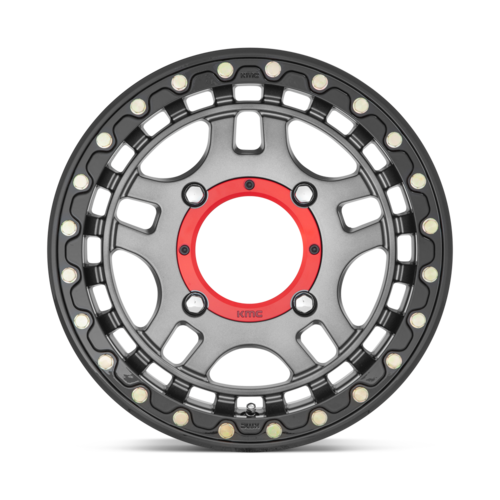 KMC Powersports KS240 Recon UTV Beadlock Wheel 15x7 - 4x137 Bolt Pattern, Gunmetal with Gloss Black Ring, +38 Offset