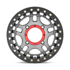KMC Powersports KS240 Recon UTV Beadlock Wheel 15x7 - 4x137 Bolt Pattern, Gunmetal with Gloss Black Ring, +38 Offset