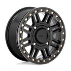 KMC Powersports KS242 Aztec UTV Beadlock Wheel 15x10 Satin Black with Gloss Black Ring for 4x137 Bolt Pattern