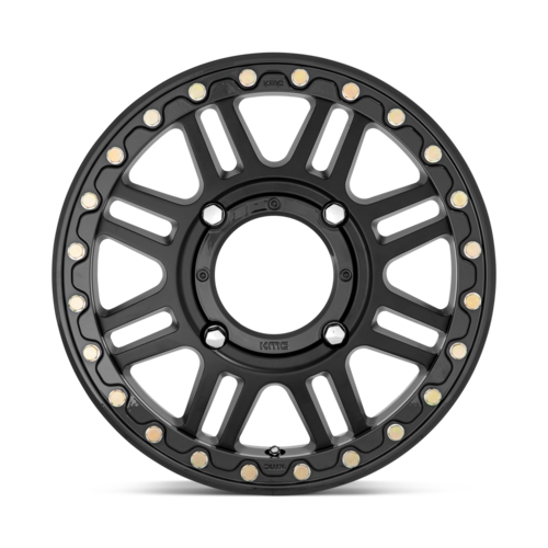 KMC Powersports KS242 Aztec UTV Beadlock Wheel 15x10 Satin Black with Gloss Black Ring for 4x137 Bolt Pattern