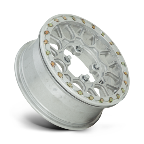 KMC Powersports KS435 Grenade Forged UTV Beadlock Wheel - 15x6 Raw Machined Finish, 4x156 Bolt Pattern, +38 Offset