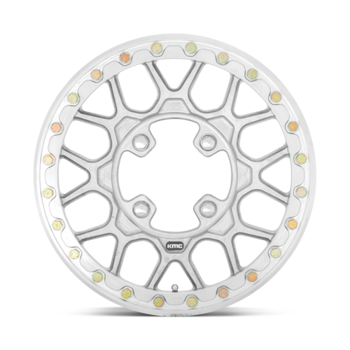 KMC Powersports KS435 Grenade Forged UTV Beadlock Wheel - 15x6 Raw Machined Finish, 4x156 Bolt Pattern, +38 Offset