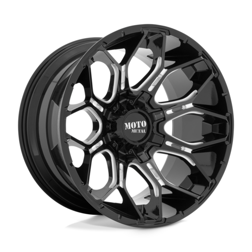 Moto Metal MO808 Sniper 20x10 Gloss Black Milled Wheel with -18mm Offset