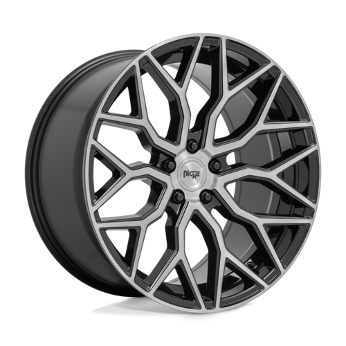 Niche 1PC M262 MAZZANTI 20x9 Inch Gloss Black with Brushed Face Wheel for 5x120 Bolt Pattern, 72.56mm Center Bore, +35 Offset