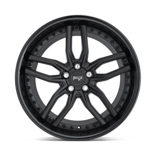 Niche 1PC METHOS 19x9.5 Inch Gloss & Matte Black Wheel with 5x114.3 Bolt Pattern and +35 Offset