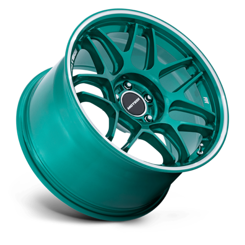 Motegi MR158 TSUBAKI 18x9.5-inch Hokkaido Green with Machined Lip Wheel, 5x112 Bolt Pattern +35 Offset