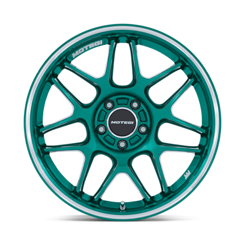 Motegi MR158 TSUBAKI 18x9.5 Inch Hokkaido Green Machined Lip Wheel with 5x120 Bolt Pattern and +35 Offset