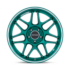 Motegi MR158 TSUBAKI 18x8.5 Inch Hokkaido Green Machined Lip Wheel with 5x112 Bolt Pattern and +42 Offset