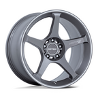 Motegi MR159 Battle V 18x9.5 inches Gunzilla with Machined Lip Wheel (5x120 Bolt Pattern, +0 Offset, 74.1mm Center Bore, Gray Finish)