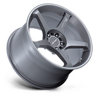 Motegi MR159 Battle V 18x10.5 Inch Gun Metal Alloy Wheel with Machined Lip Stripe, 5x120 Bolt Pattern, +25 Offset, 74.10 Center Bore