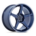 Motegi MR159 Battle V 18x8.5 Inch Obsidian Blue Machined Lip Stripe Alloy Wheel
