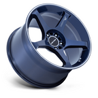 Motegi MR159 Battle V 18x9.5 Obsidian Blue with Machined Lip Stripe Wheel - 5x114.3 Bolt Pattern +38 Offset