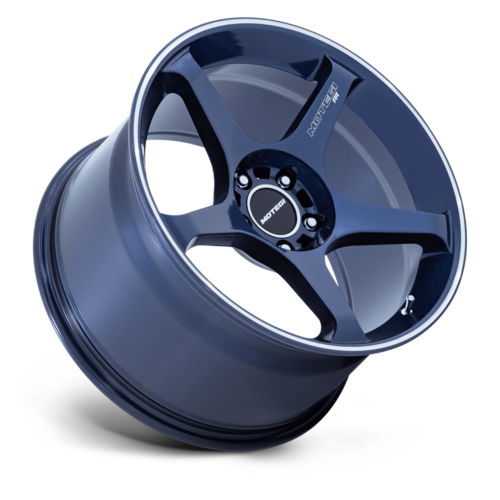 Motegi MR159 Battle V 18x9.5 Obsidian Blue with Machined Lip Stripe Wheel - 5x114.3 Bolt Pattern +38 Offset