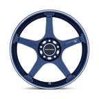 Motegi MR159 BATTLE V 18x9.5 Obsidian Blue Wheel with Machined Lip Stripe, 5x114.3 Bolt Pattern, +0 Offset