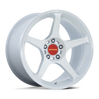Motegi MR159 Battle V 18x8.5 Inch Alloy Wheel with 5x120 Bolt Pattern and Matsuri White Pearl Finish