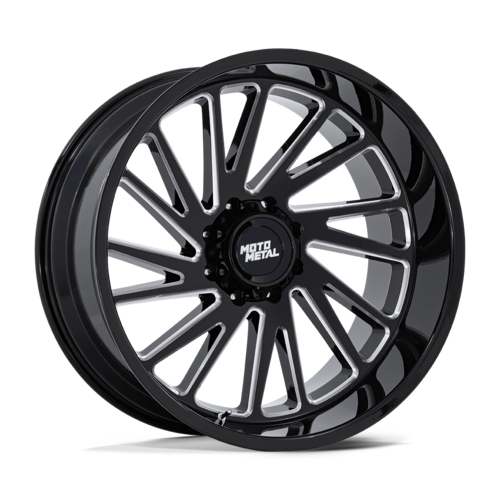 Moto Metal MO811 Combat 22x10 Gloss Black Milled Wheel with -18 Offset and 8x180 Bolt Pattern