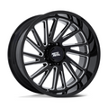 Moto Metal MO811 Combat 22x10 Gloss Black Milled Wheel with -18 Offset and 8x165.1 Bolt Pattern