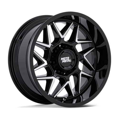 Moto Metal MO812 Turbine 20x10 Gloss Black Machined Face Wheel with 5x127 Bolt Pattern and -18 Offset