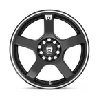 Motegi MR116 FS5 16x7 Gloss Black Machined Flange Wheels - 5x112/114.3 Bolt Pattern, +40mm Offset