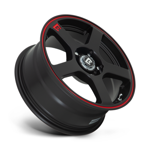 Motegi MR116 FS5 Matte Black with Red Stripe 18x8 Wheel for 5x100/114.3 Bolt Pattern, +45mm Offset
