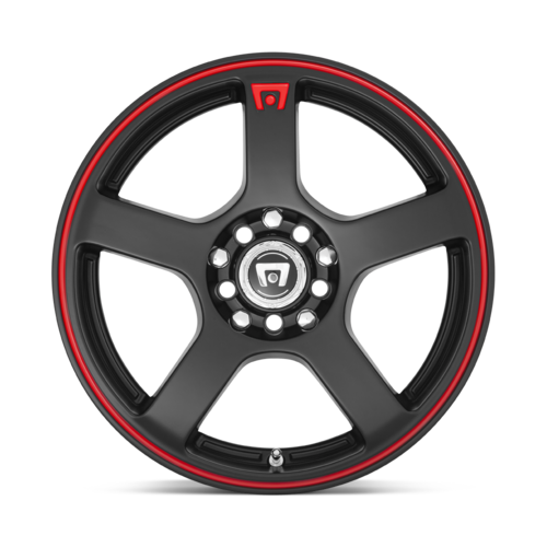 Motegi MR116 FS5 17x7 Matte Black with Red Stripe Wheel for 5x108/114.3 Bolt Pattern, +40mm Offset