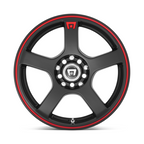 Motegi MR116 FS5 18x8 Matte Black with Red Stripe Wheel - 5x112/114.3 Bolt Pattern, +35mm Offset