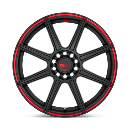 Motegi MR142 CS8 18x8 Satin Black with Red Stripe Wheel for 5x112/114.3 Bolt Pattern