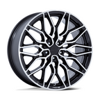 Niche 1PC NC277 Calabria 5 22x9 Gloss Black Machined Wheel with 5x120 Bolt Pattern and 74.10mm Center Bore