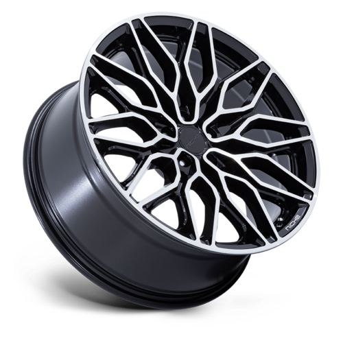 Niche 1PC NC277 Calabria 5 22x10.5 Inch Gloss Black Machined Wheel with 5x115 Bolt Pattern and +18 Offset