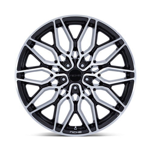 Niche 1PC NC277 Calabria 5 20x9 Gloss Black Machined Wheel with 5x114.3 Bolt Pattern and +35 Offset
