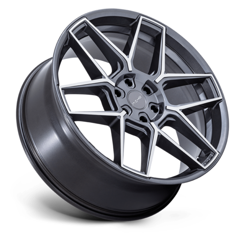 Niche 1PC NC281 RISE 20x10.5 Inch Anthracite Machined Face Wheel with 5x112 Bolt Pattern and +38 Offset