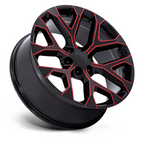 Performance Replicas PR177 22x9 Gloss Black Milled with Red Tint Wheel