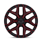 Performance Replicas PR177 20x9 Gloss Black Milled with Red Tint Wheel