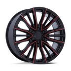 Performance Replicas PR223 22x9 Gloss Black Milled with Red Tint Wheel