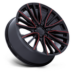 Performance Replicas PR223 22x9 Gloss Black Milled with Red Tint Wheel