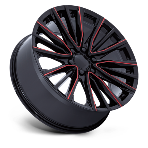 Performance Replicas PR223 22x9 Gloss Black Milled with Red Tint Wheel