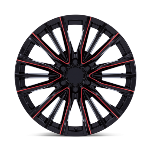 Performance Replicas PR223 24x10 Gloss Black Milled Red Wheel with 6x139.7 Bolt Pattern and +28 Offset
