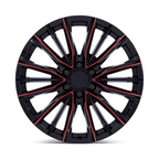 Performance Replicas PR223 22x9 Gloss Black Milled with Red Tint Wheel