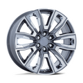 Performance Replicas PR225 22x9 Gloss Gunmetal Machined Wheel with Chrome Accents