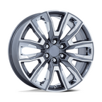 Performance Replicas PR225 22x9 Gloss Gunmetal Machined Wheel with Chrome Accents
