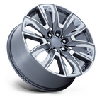 Performance Replicas PR225 24x10 Wheel with Gloss Gunmetal Machined Finish and Chrome Accents