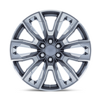 Performance Replicas PR225 24x10 Wheel with Gloss Gunmetal Machined Finish and Chrome Accents