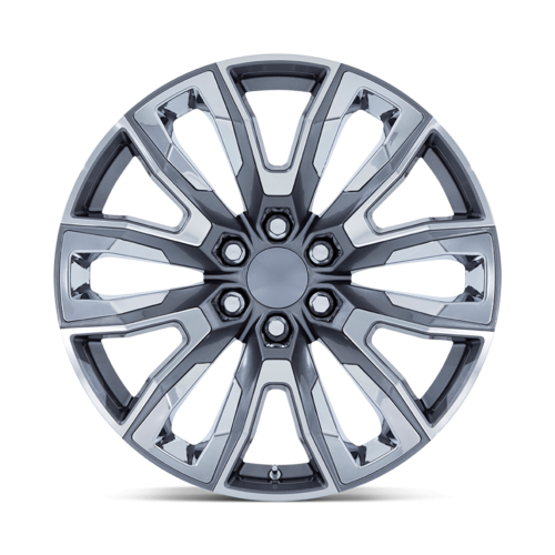 Performance Replicas PR225 22x9 Gloss Gunmetal Machined Wheel with Chrome Accents