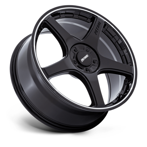 Petrol P2E 19x8 Gloss Black with Machined Lip Wheel for 5x108/5x114.3 Bolt Pattern