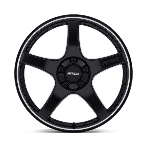 Petrol P2E 19x8 Gloss Black with Machined Lip Wheel - 5x112/120 Bolt Pattern, +35 Offset, 74.10 Center Bore